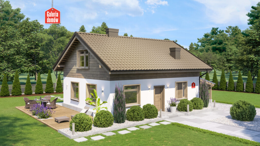 Dom przy Imbirowej 4 – projekt małego domu z garderobą