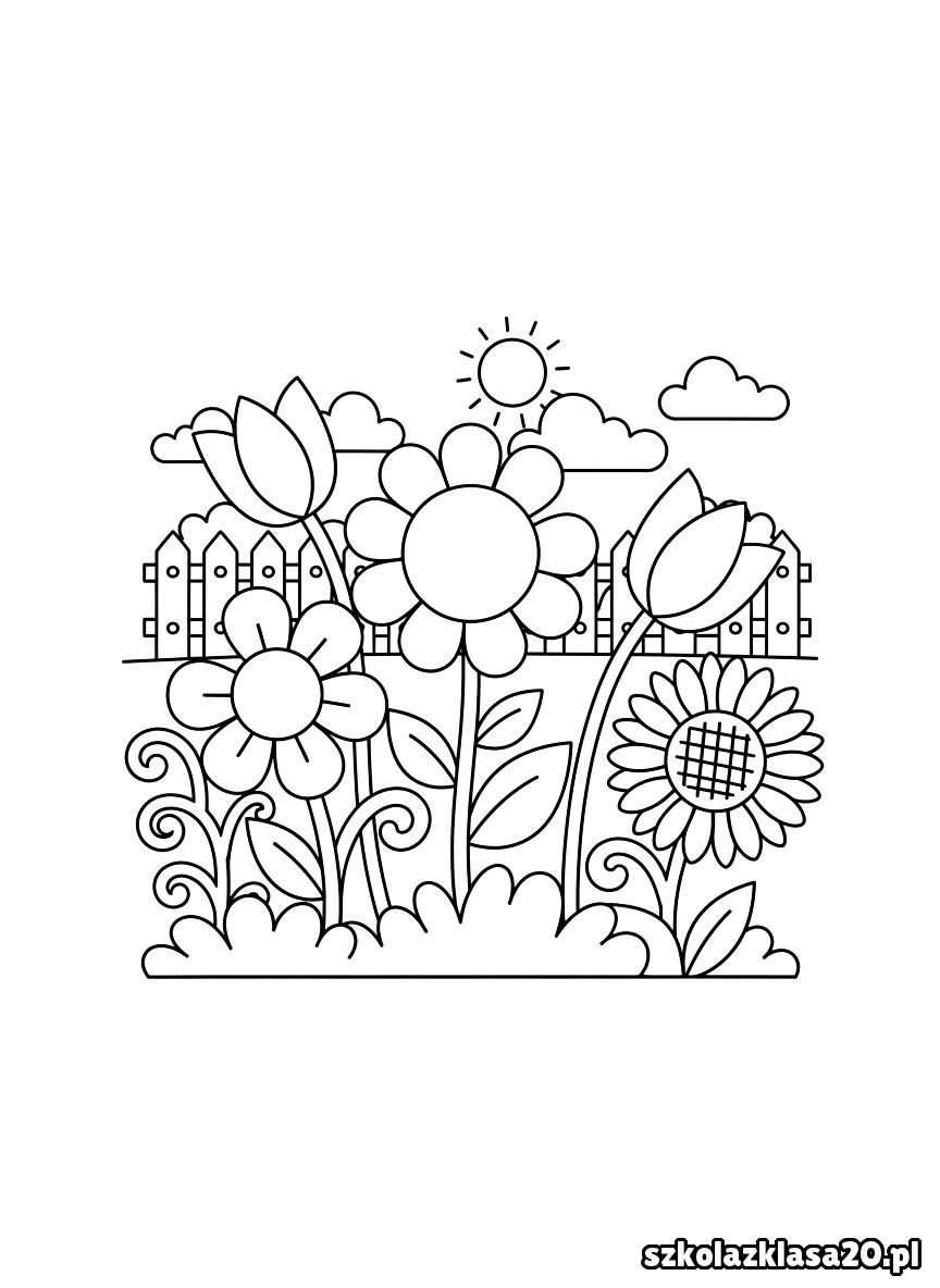 kwiatek kolorowanka
