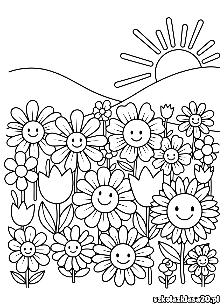 kwiatek kolorowanka