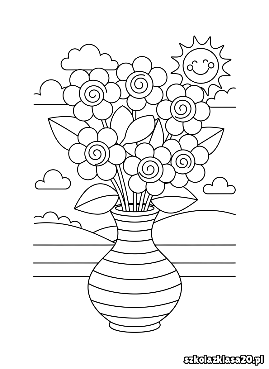 kwiatek kolorowanka