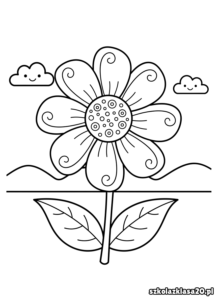 kwiatek kolorowanka