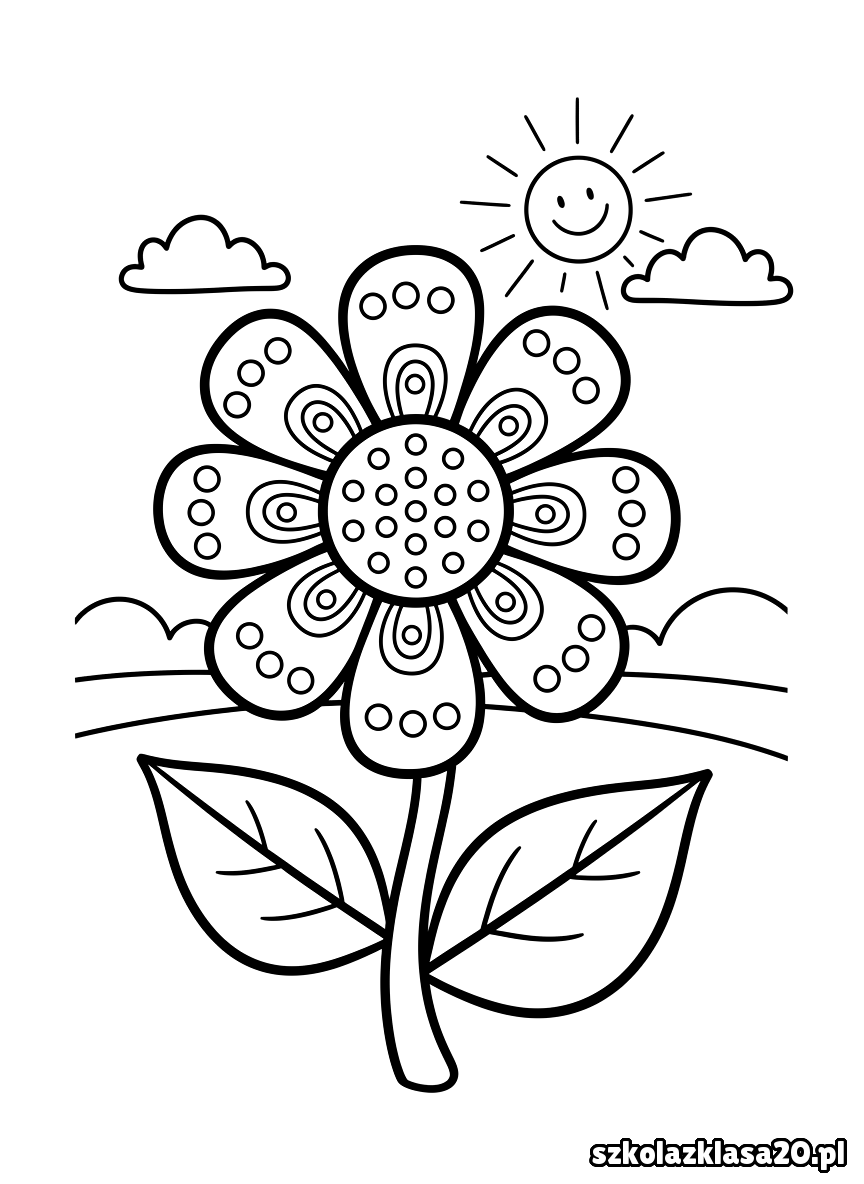 kwiatek kolorowanka