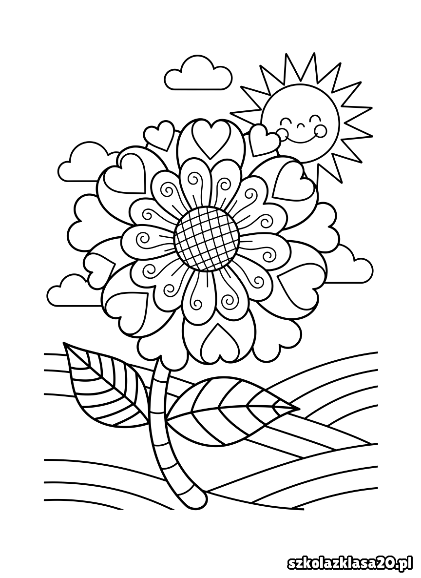 kwiatek kolorowanka
