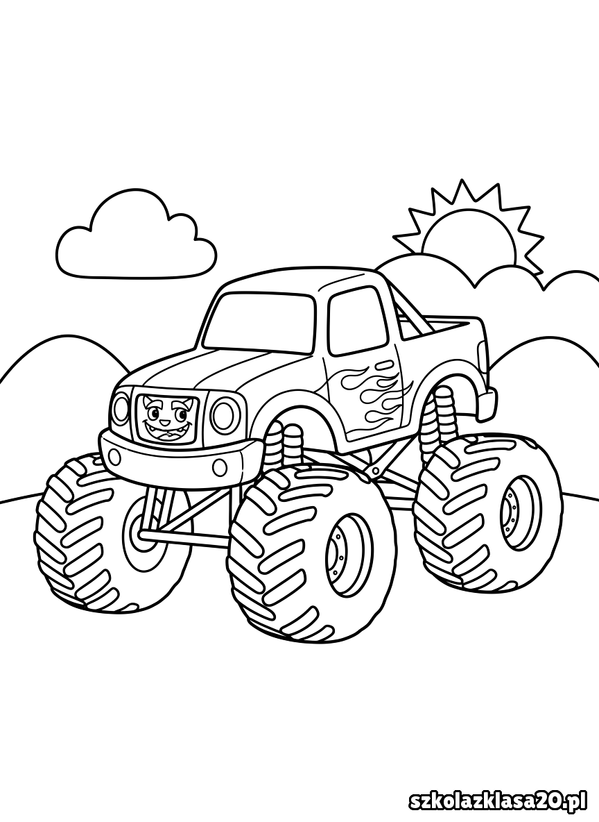 monster truck kolorowanka