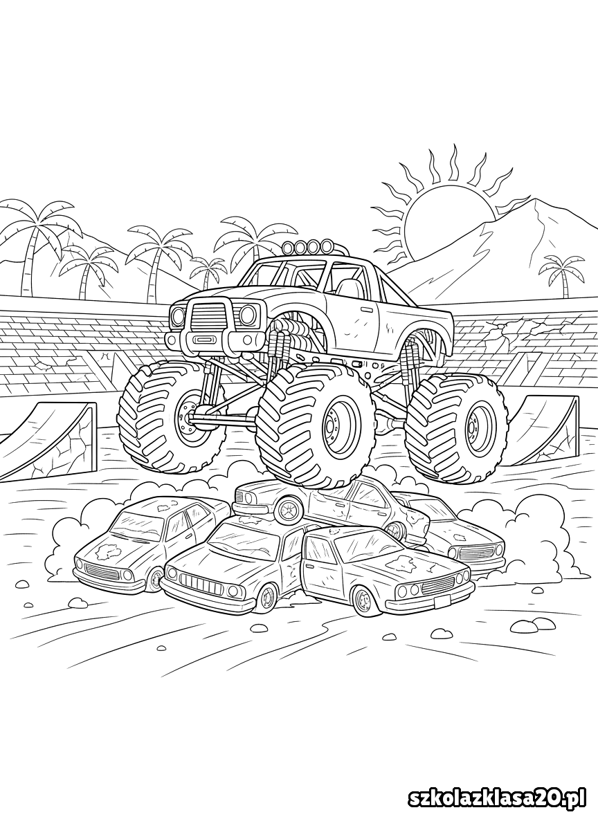 monster truck kolorowanka